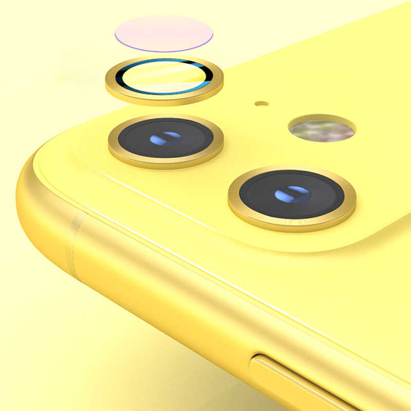 iPhone Uyumlu 12 Zore CL-02 Kamera Lens Koruyucu-Sarı