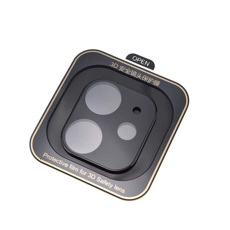 iPhone Uyumlu 12 Mini Zore Kamera Koruyucu-Siyah