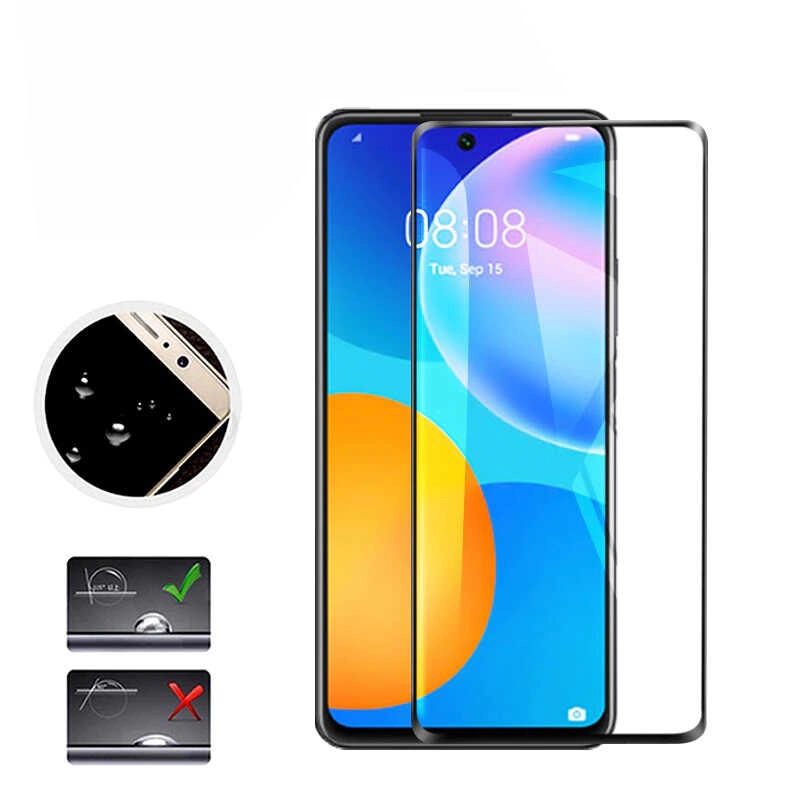 Huawei Uyumlu P Smart 2021 Zore Kenarları Kırılmaya Dayanıklı Cam Ekran Koruyucu