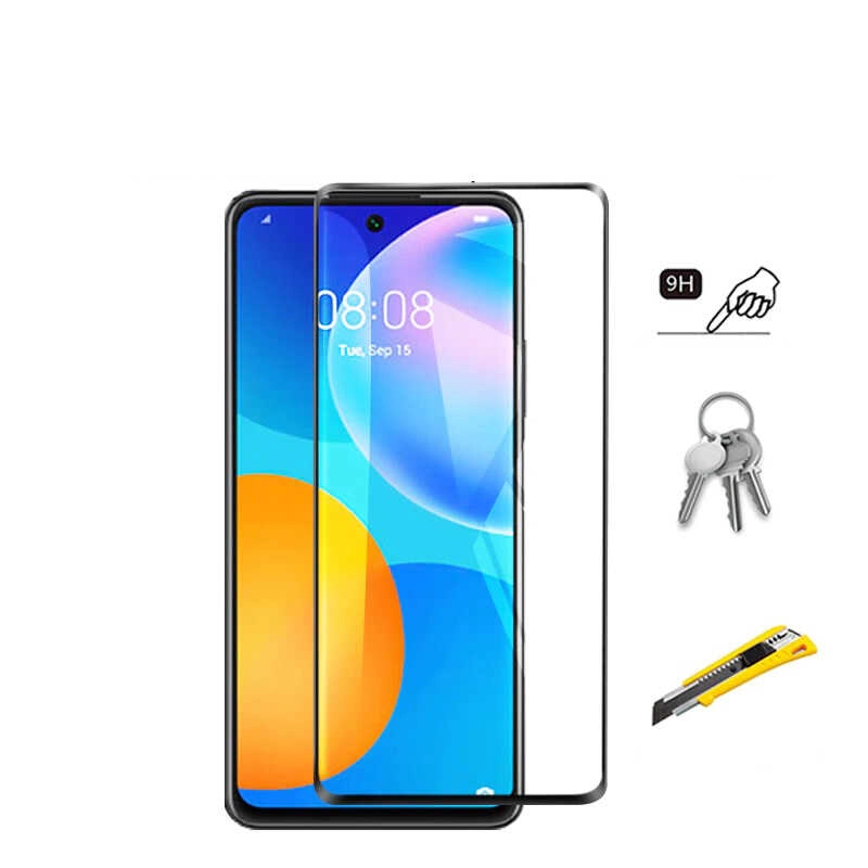 Huawei Uyumlu P Smart 2021 Zore Kenarları Kırılmaya Dayanıklı Cam Ekran Koruyucu