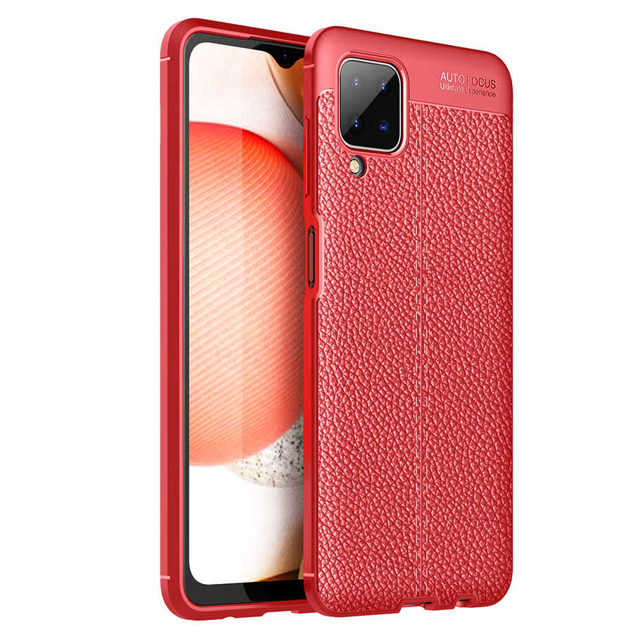 Galaxy Uyumlu A12 Kılıf Zore Niss Silikon Kapak-Kırmızı