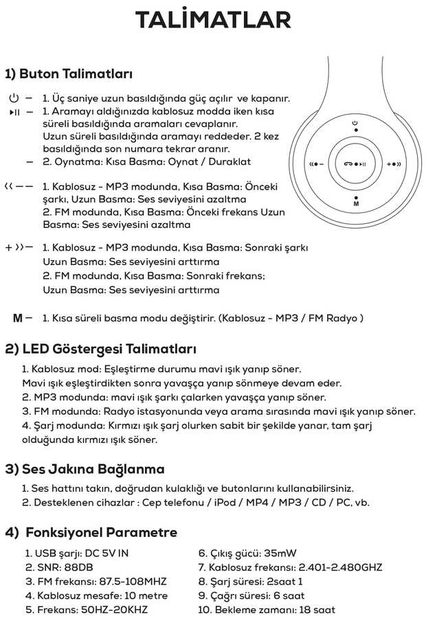 Zore BTK-ZR56 Bluetooth Kulaklık
