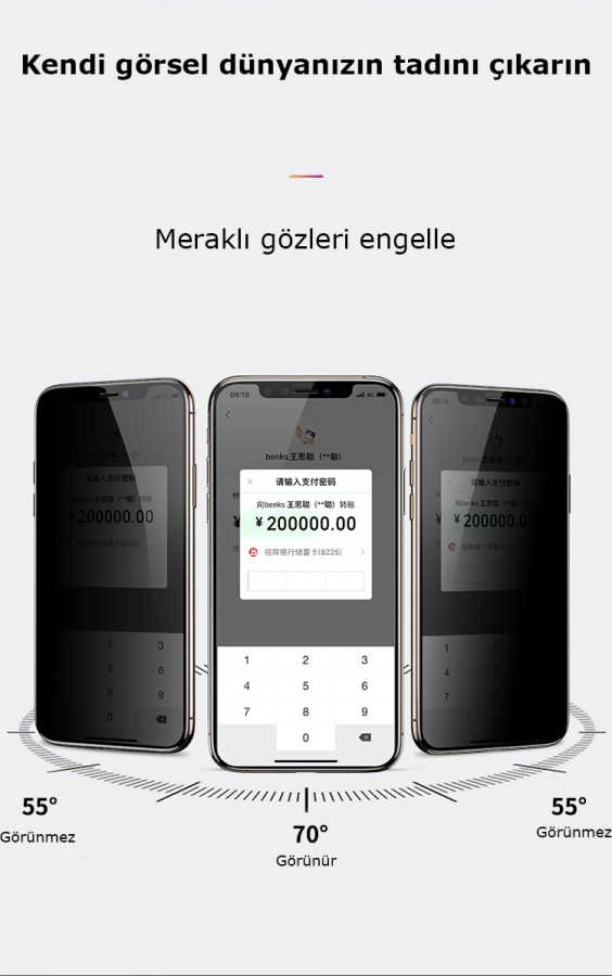 iPhone Uyumlu 12 Pro Max Zore Kor Hayalet Cam Ekran Koruyucu