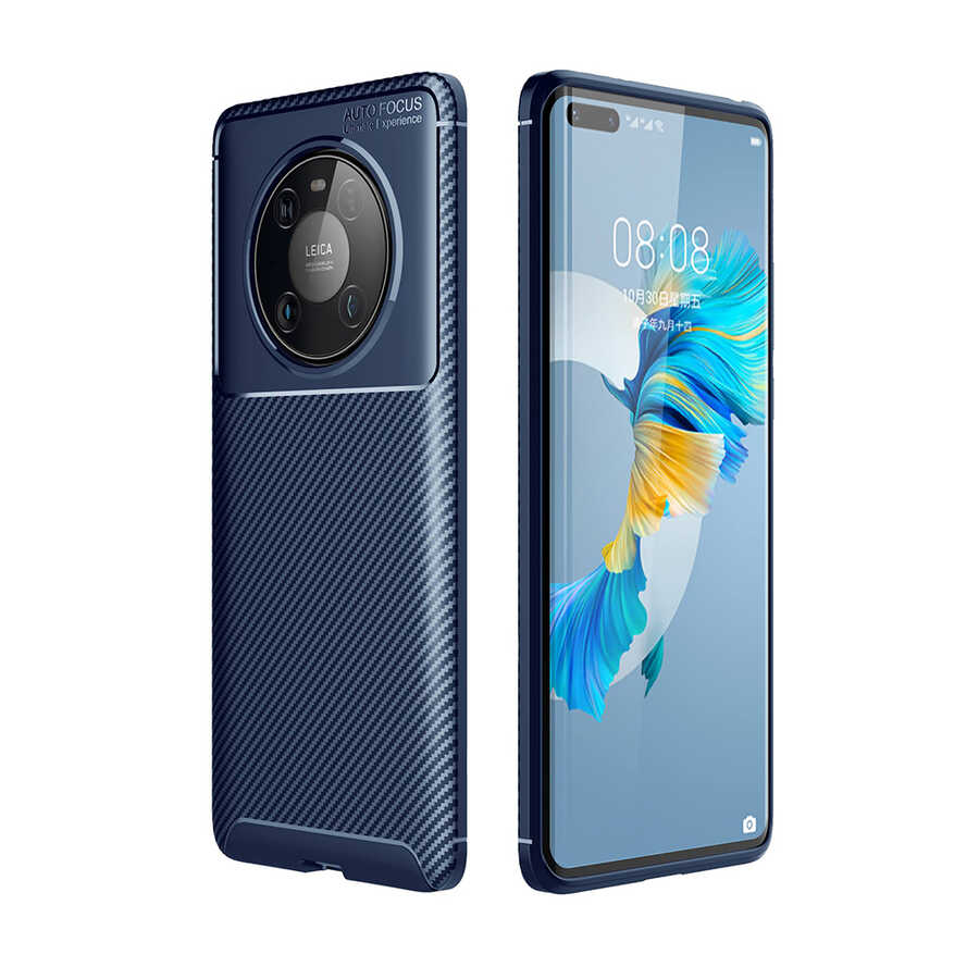 Huawei Uyumlu Mate 40 Pro Kılıf Zore Negro Silikon Kapak-Lacivert