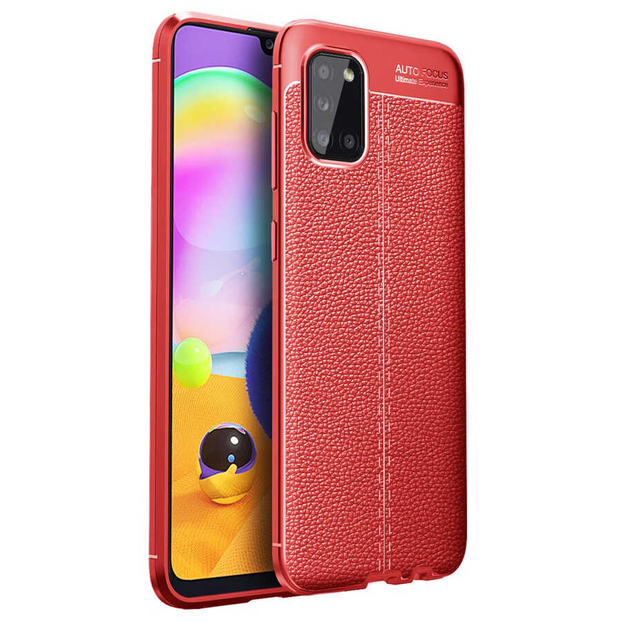 Galaxy Uyumlu A02S Kılıf Zore Niss Silikon Kapak-Kırmızı