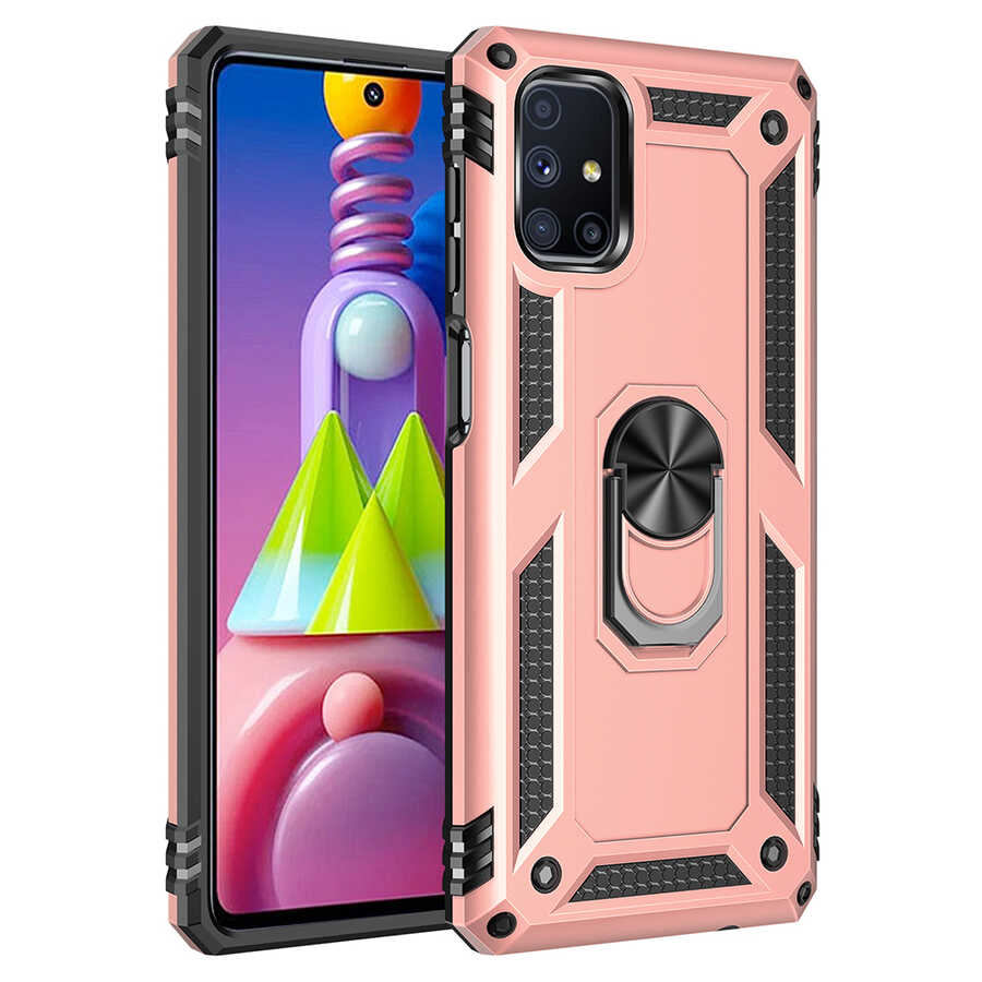 Galaxy Uyumlu M51 Kılıf Zore Vega Kapak-Rose gold