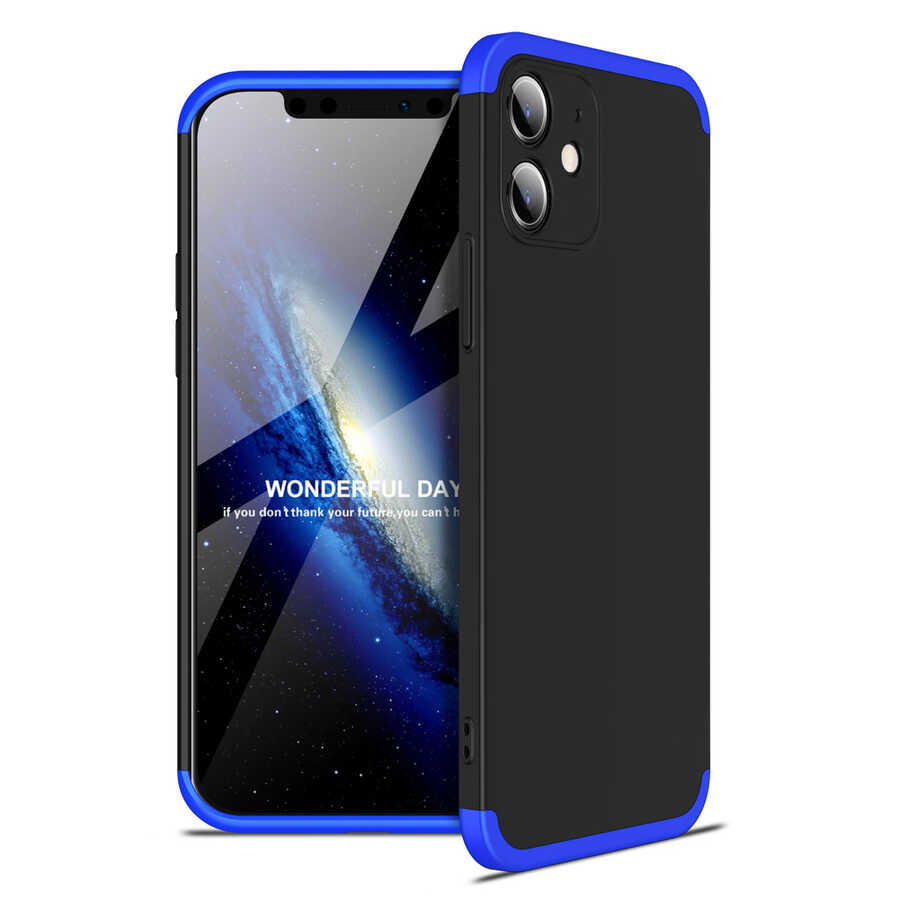 iPhone Uyumlu 12 Mini Kılıf Zore Ays Kapak-Siyah-mavi