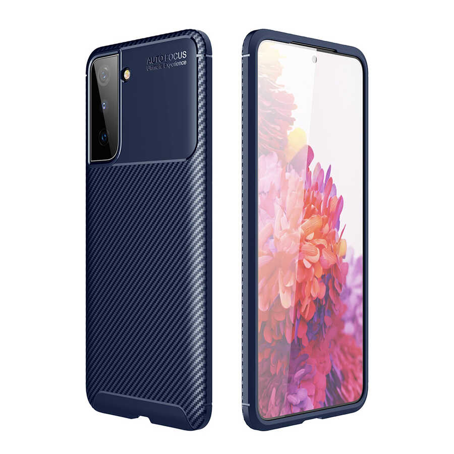 Galaxy Uyumlu S21 Kılıf Zore Negro Silikon Kapak-Lacivert