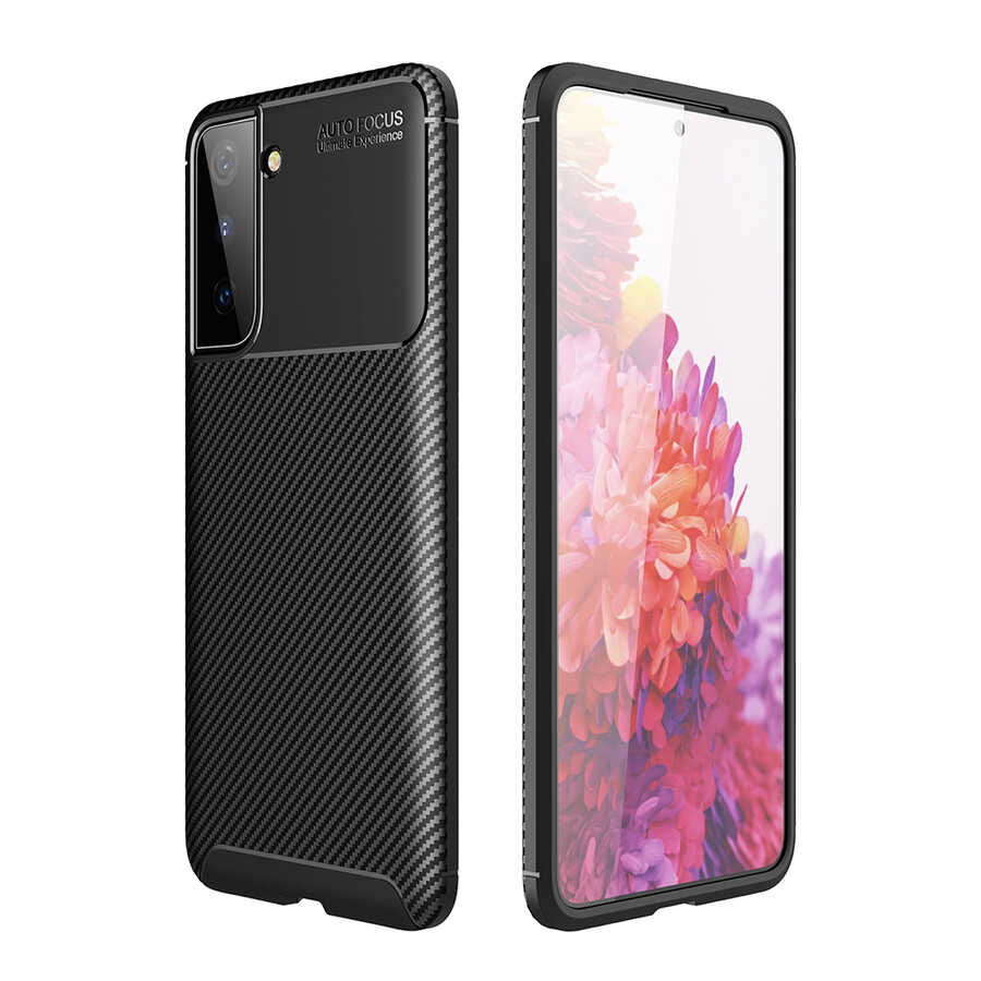 Galaxy Uyumlu S21 Plus Kılıf Zore Negro Silikon Kapak-Siyah