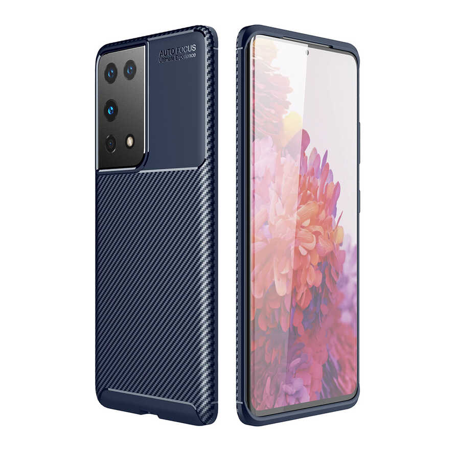 Galaxy Uyumlu S21 Ultra Kılıf Zore Negro Silikon Kapak-Lacivert
