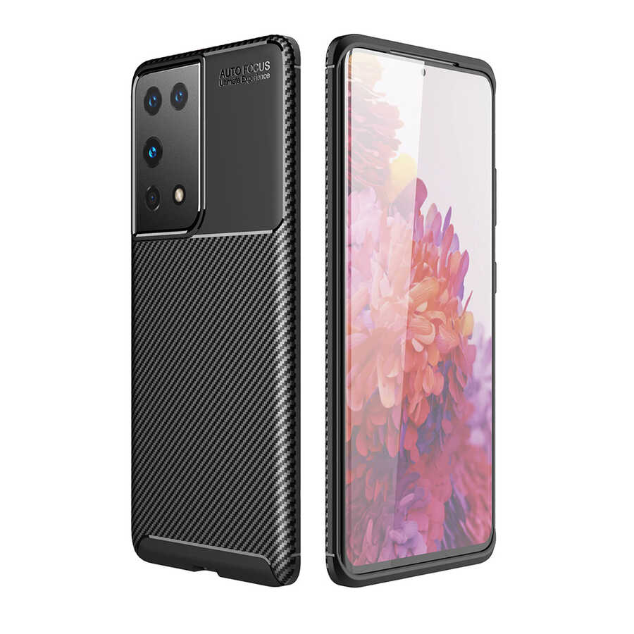 Galaxy Uyumlu S21 Ultra Kılıf Zore Negro Silikon Kapak-Siyah