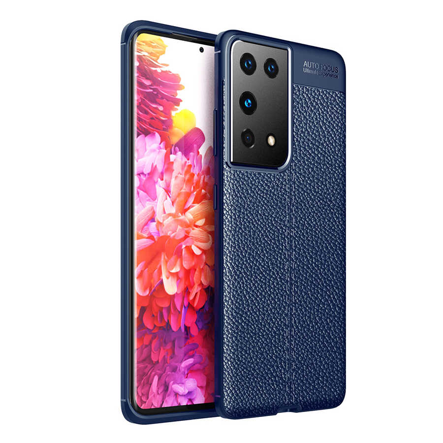 Galaxy Uyumlu S21 Ultra Kılıf Zore Niss Silikon Kapak-Lacivert