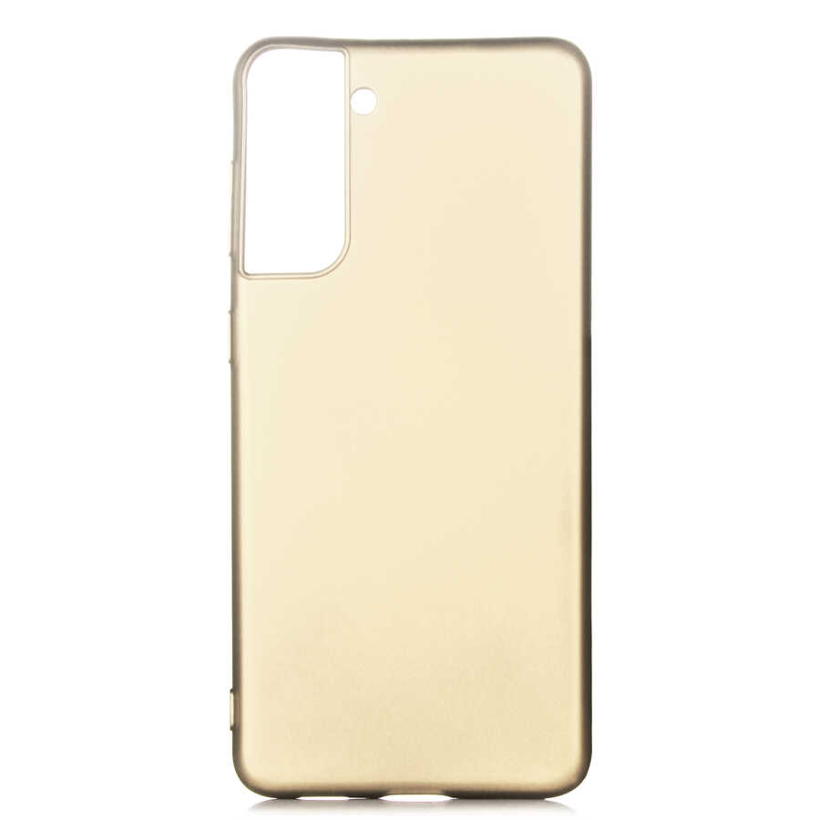 Galaxy Uyumlu S21 Kılıf Zore Premier Silikon Kapak-Gold