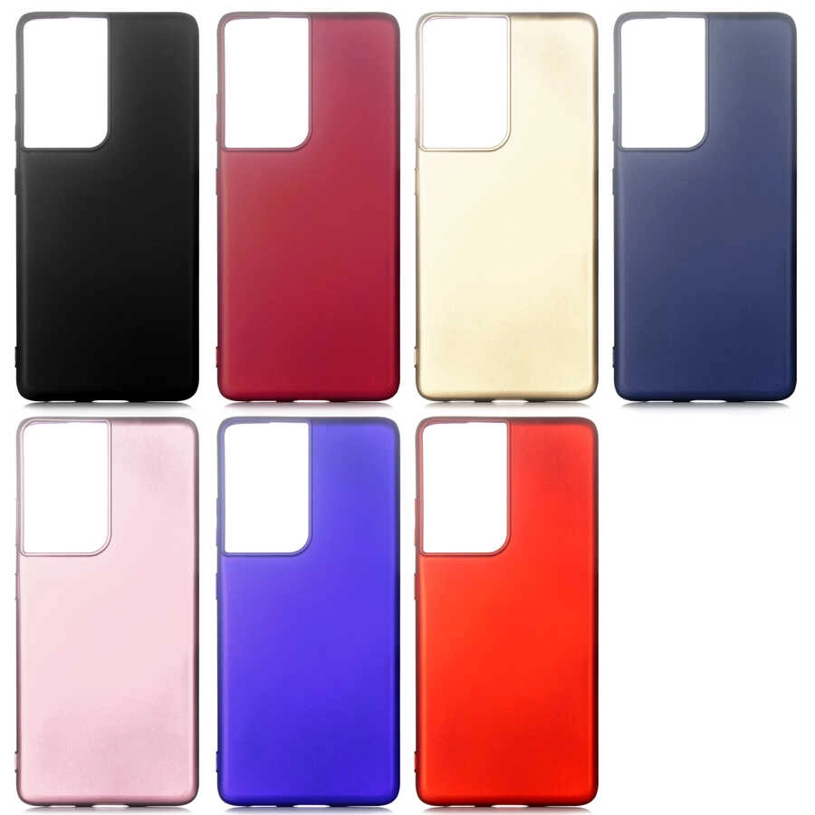 Galaxy Uyumlu S21 Ultra Kılıf Zore Premier Silikon Kapak-Kırmızı