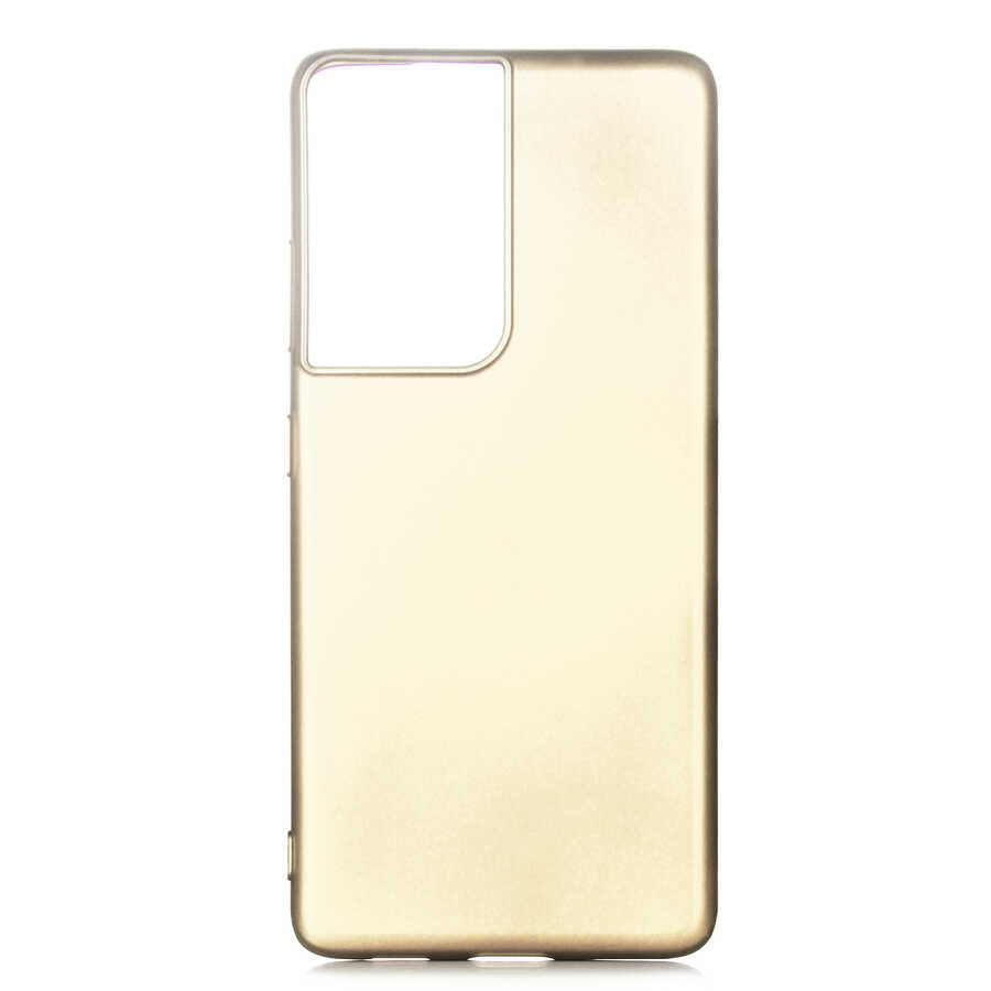 Galaxy Uyumlu S21 Ultra Kılıf Zore Premier Silikon Kapak-Gold
