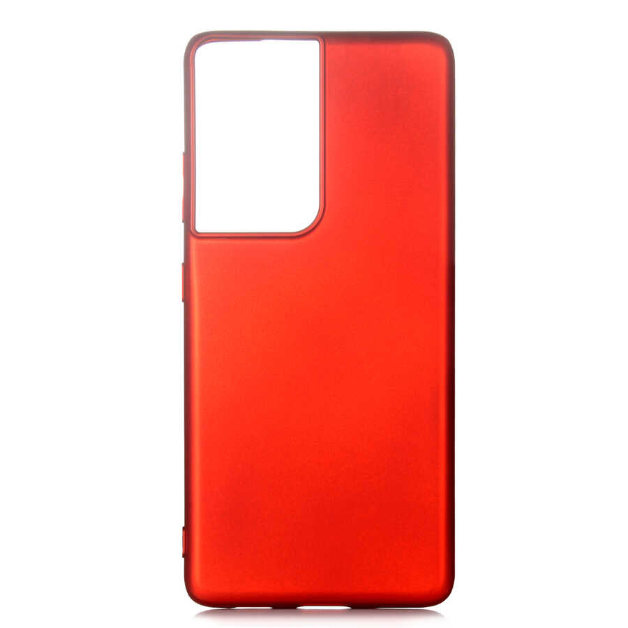 Galaxy Uyumlu S21 Ultra Kılıf Zore Premier Silikon Kapak-Kırmızı