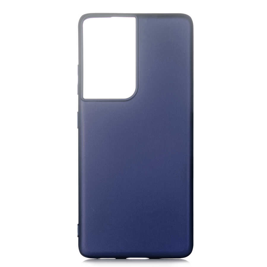Galaxy Uyumlu S21 Ultra Kılıf Zore Premier Silikon Kapak-Lacivert