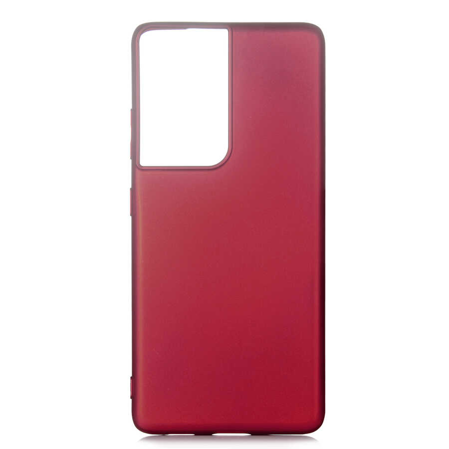 Galaxy Uyumlu S21 Ultra Kılıf Zore Premier Silikon Kapak-Mürdüm