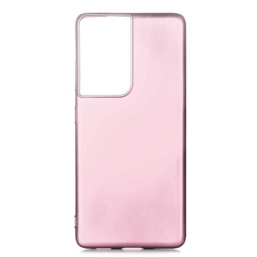 Galaxy Uyumlu S21 Ultra Kılıf Zore Premier Silikon Kapak-Rose gold