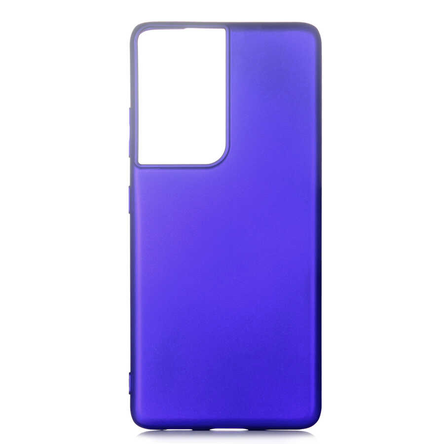 Galaxy Uyumlu S21 Ultra Kılıf Zore Premier Silikon Kapak-Saks mavi