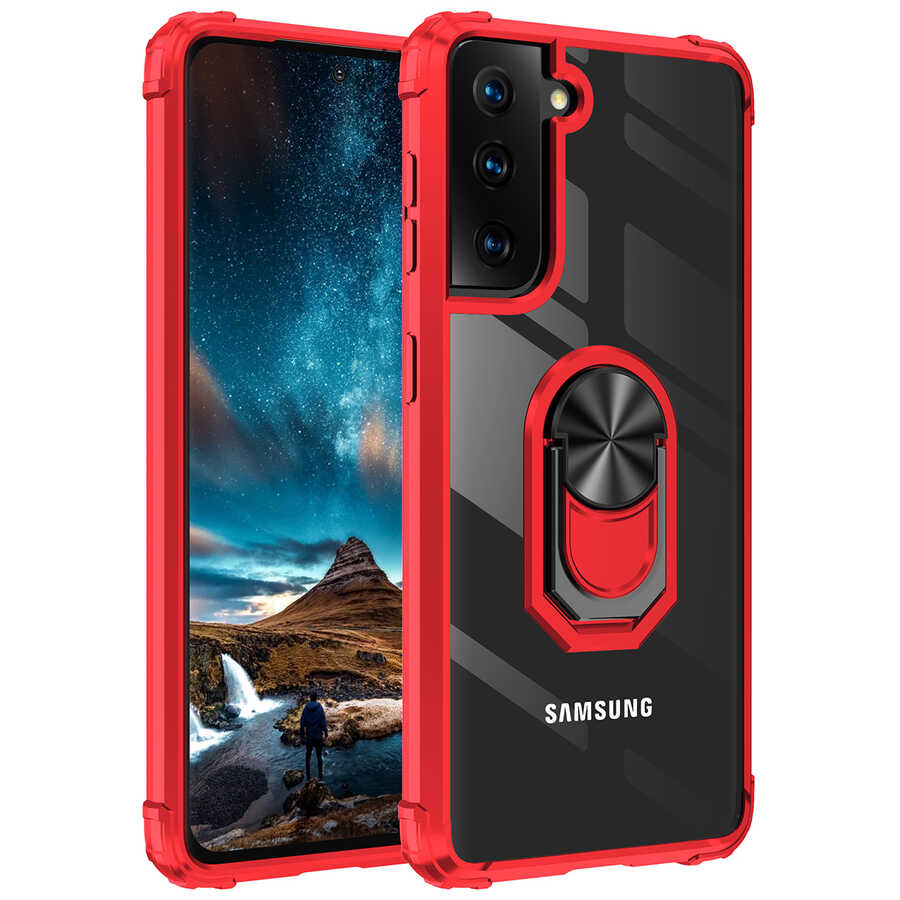 Galaxy Uyumlu S21 Plus Kılıf Zore Mola Kapak-Kırmızı