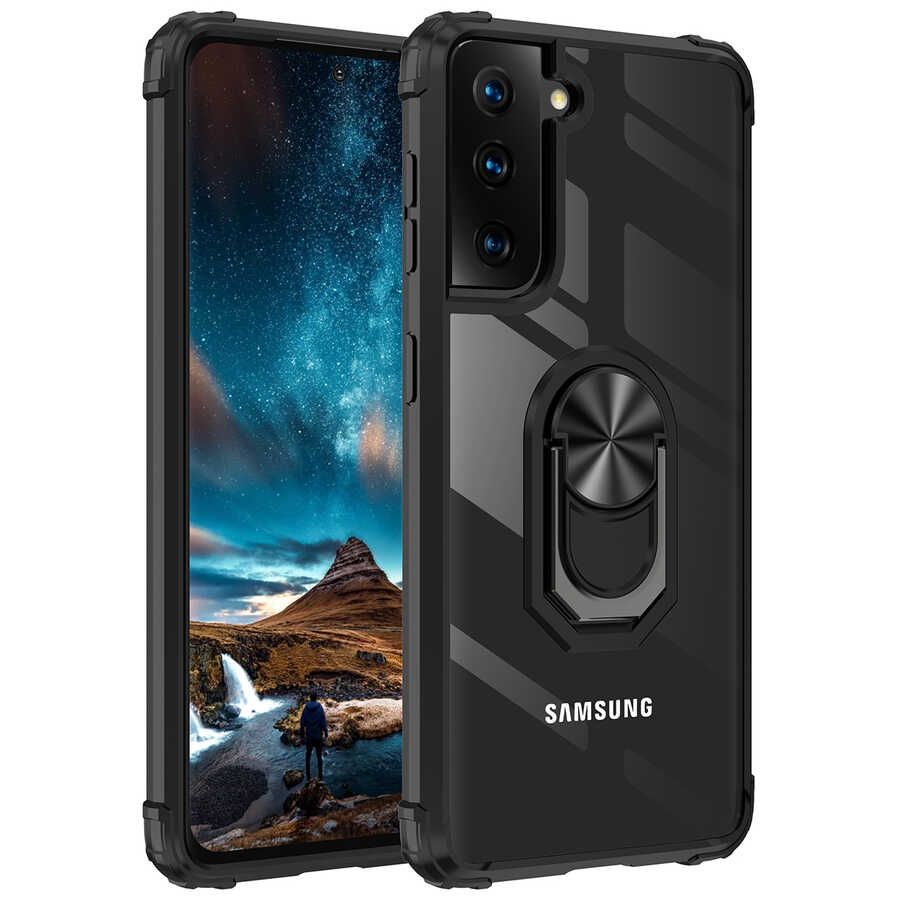Galaxy Uyumlu S21 Plus Kılıf Zore Mola Kapak-Siyah