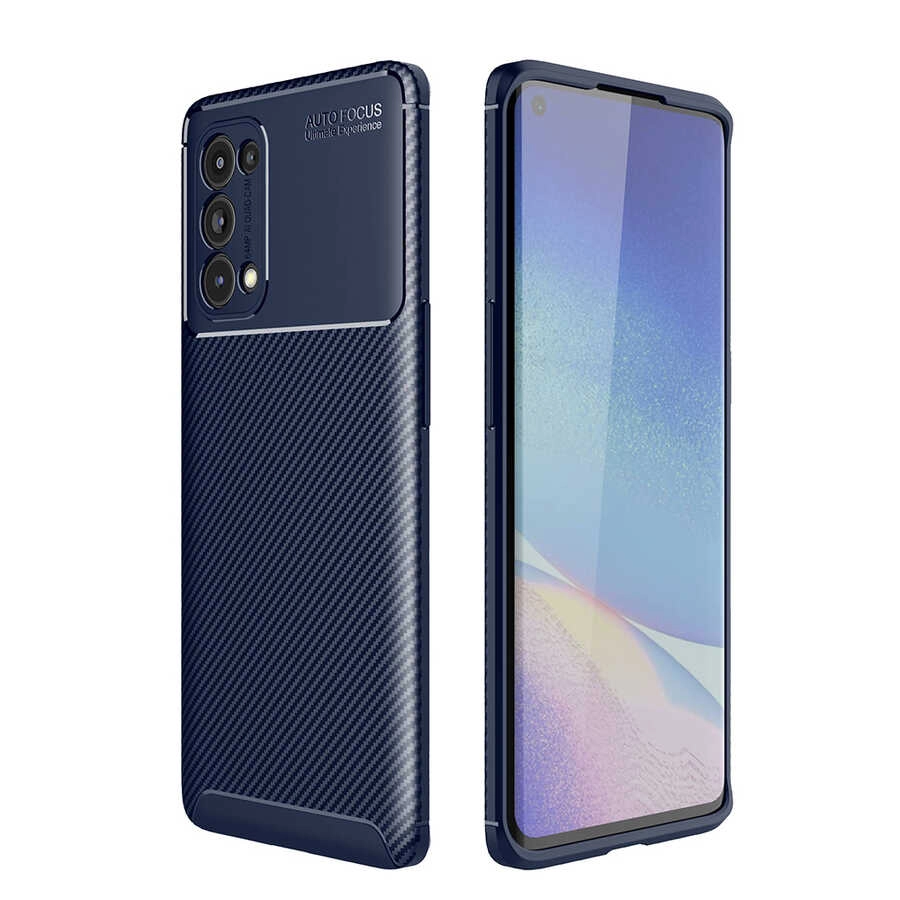 Oppo Reno 5 5G Kılıf Zore Negro Silikon Kapak-Lacivert