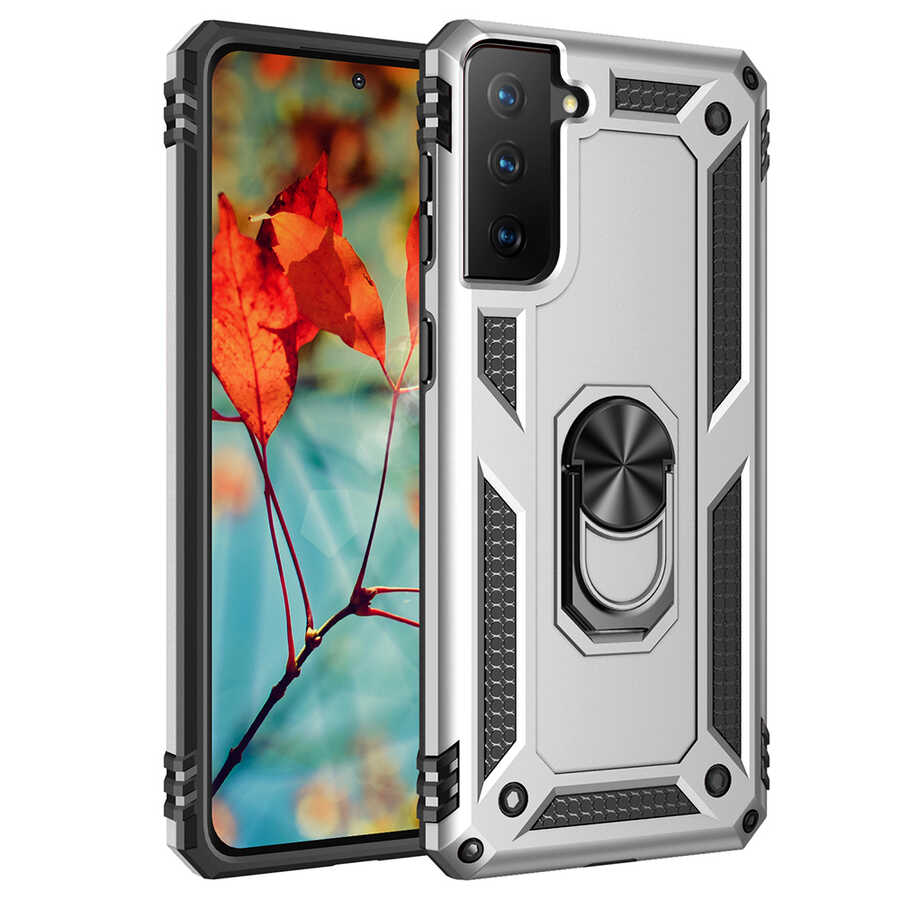 Galaxy Uyumlu S21 Plus Kılıf Zore Vega Kapak-Gri