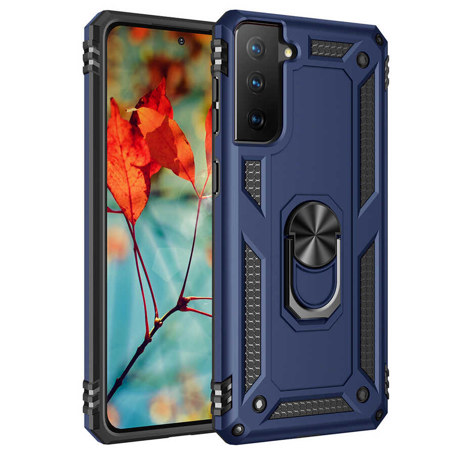 Galaxy Uyumlu S21 Plus Kılıf Zore Vega Kapak-Mavi