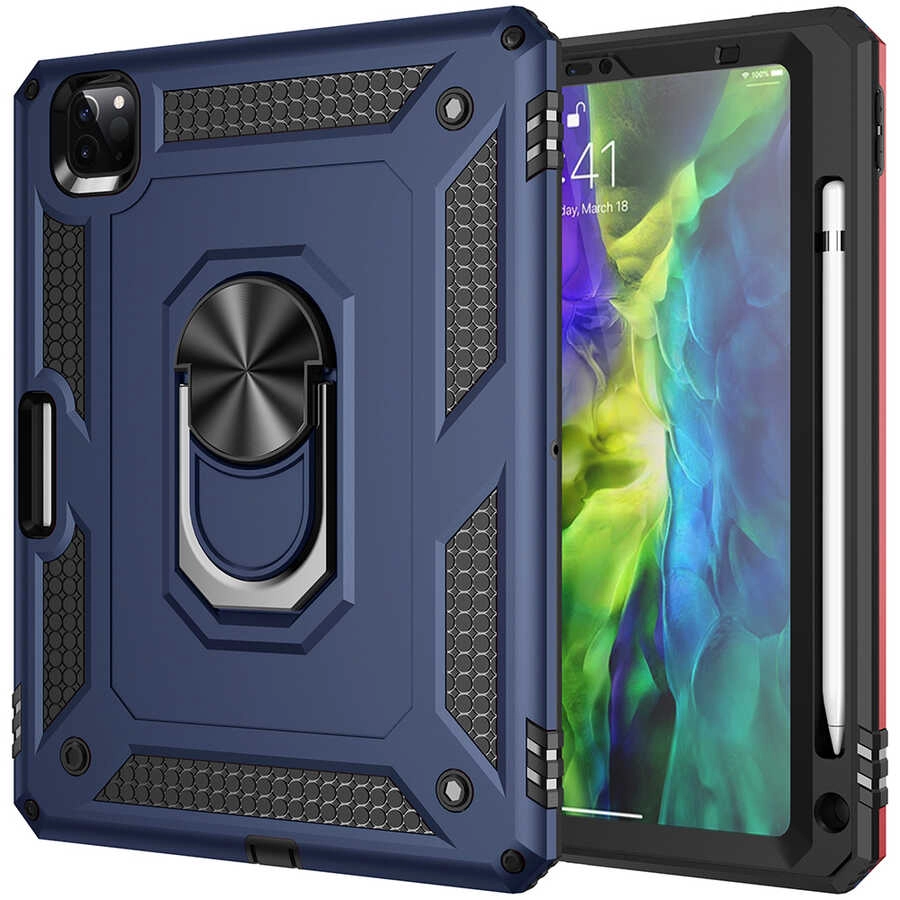 iPad Uyumlu Pro 11 2020 (2.Nesil) Kılıf Zore Tablet Vega Kapak-Mavi