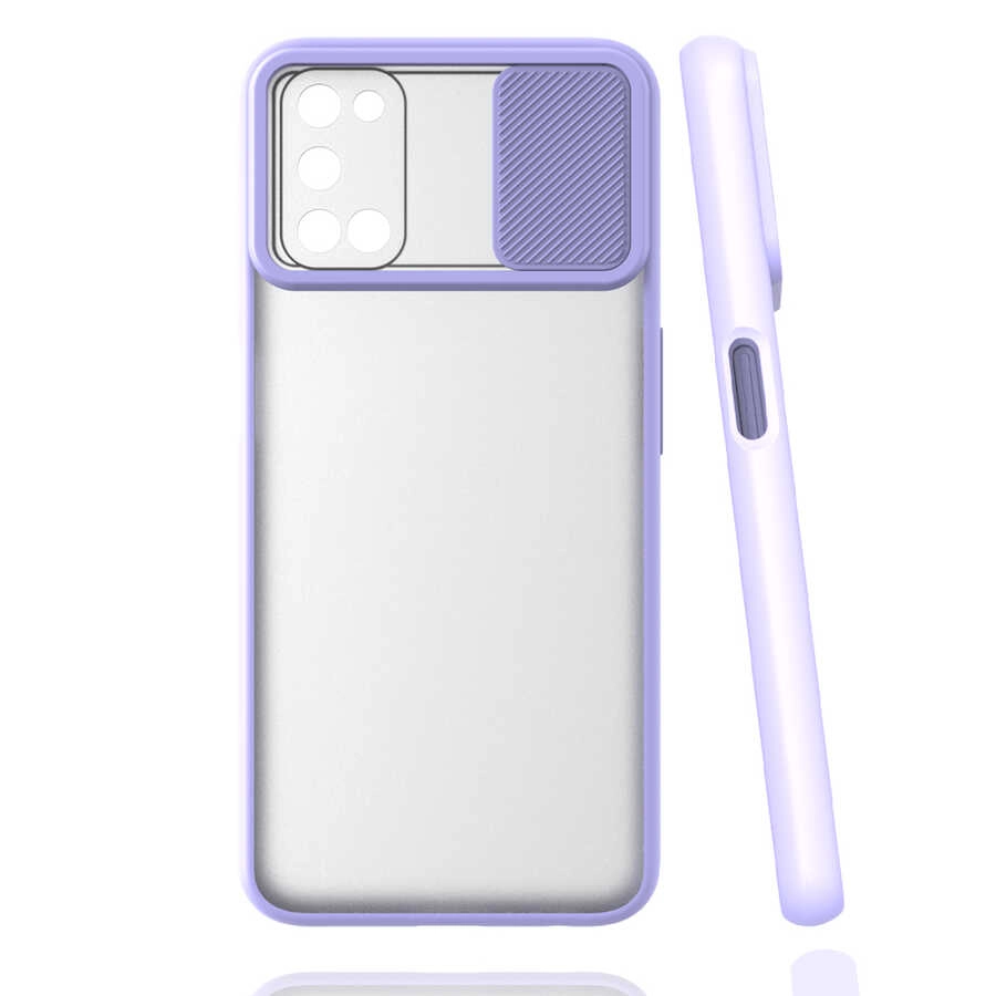 Oppo A92 Kılıf Zore Lensi Kapak-Lila