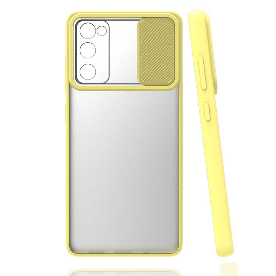 Galaxy Uyumlu S20 FE Kılıf Zore Lensi Kapak-Sarı