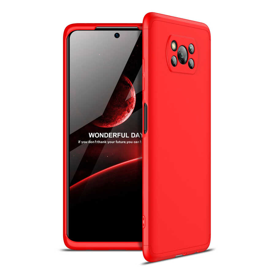 Xiaomi Uyumlu  Poco X3 Kılıf Zore Ays Kapak-Kırmızı