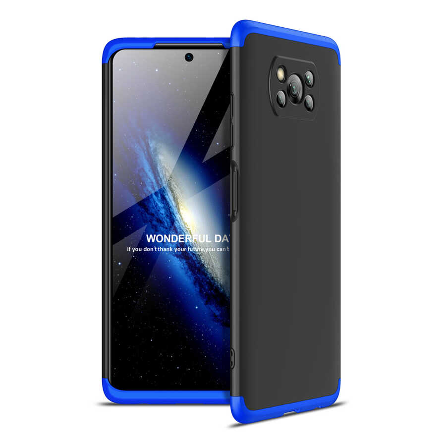 Xiaomi Uyumlu  Poco X3 Kılıf Zore Ays Kapak-Siyah-mavi