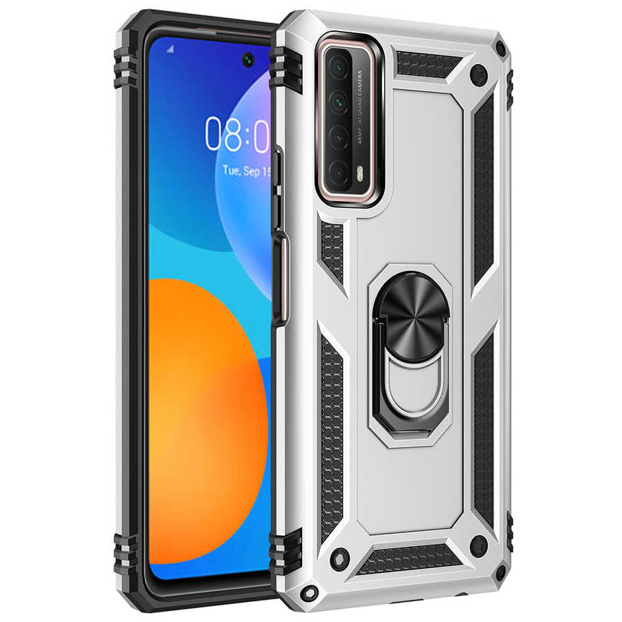 Huawei Uyumlu P Smart 2021 Kılıf Zore Vega Kapak-Gri