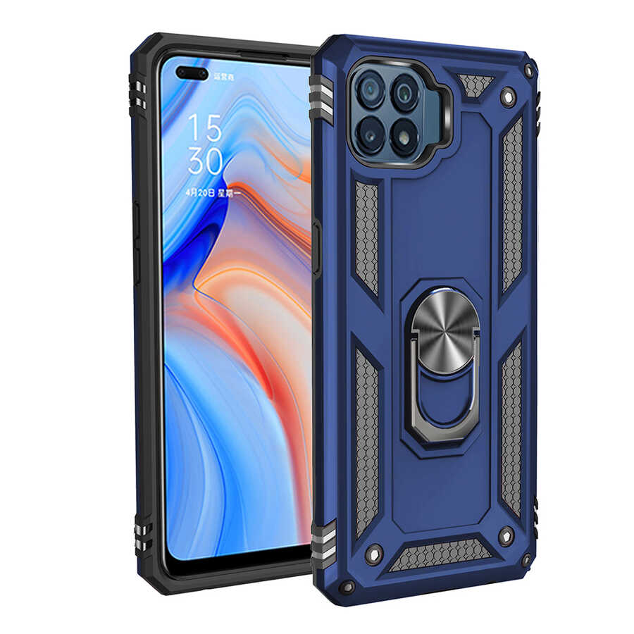 Oppo Reno 4 Lite Kılıf Zore Vega Kapak-Mavi