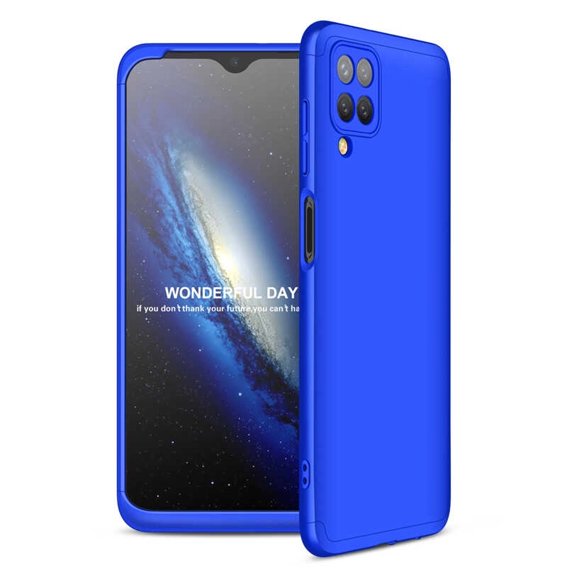 Galaxy Uyumlu A12 Kılıf Zore Ays Kapak-Mavi