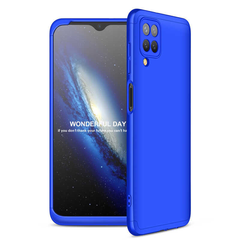 Galaxy Uyumlu A12 Kılıf Zore Ays Kapak-Mavi