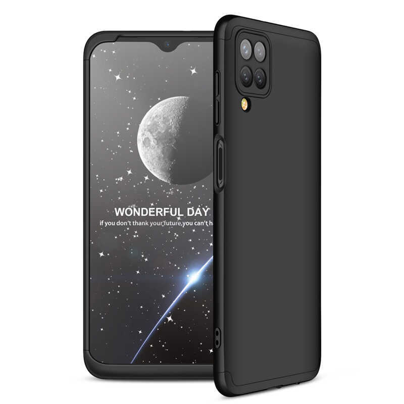 Galaxy Uyumlu A12 Kılıf Zore Ays Kapak-Siyah