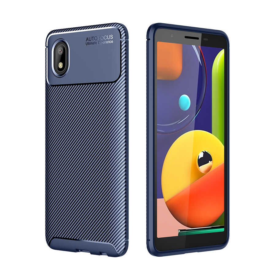 Galaxy Uyumlu A01 Core Kılıf Zore Negro Silikon Kapak-Lacivert
