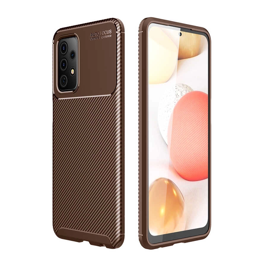 Galaxy Uyumlu A72 Kılıf Zore Negro Silikon Kapak-Kahverengi