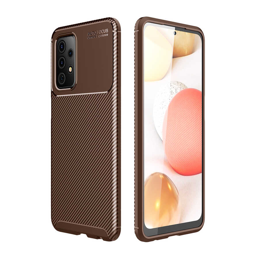 Galaxy Uyumlu A72 Kılıf Zore Negro Silikon Kapak-Kahverengi