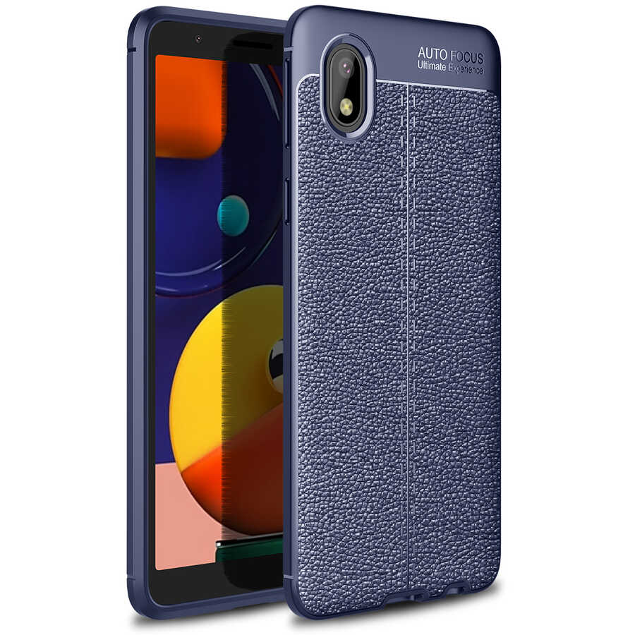 Galaxy Uyumlu A01 Core Kılıf Zore Niss Silikon Kapak-Lacivert
