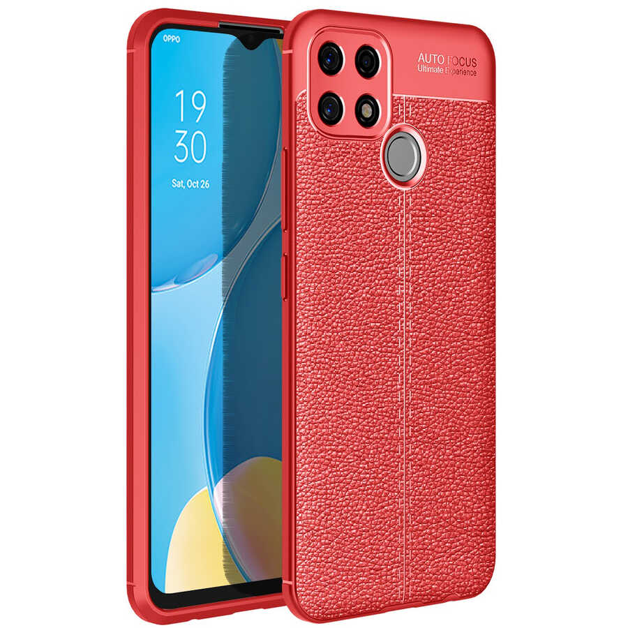 Oppo A15 Kılıf Zore Niss Silikon Kapak-Kırmızı