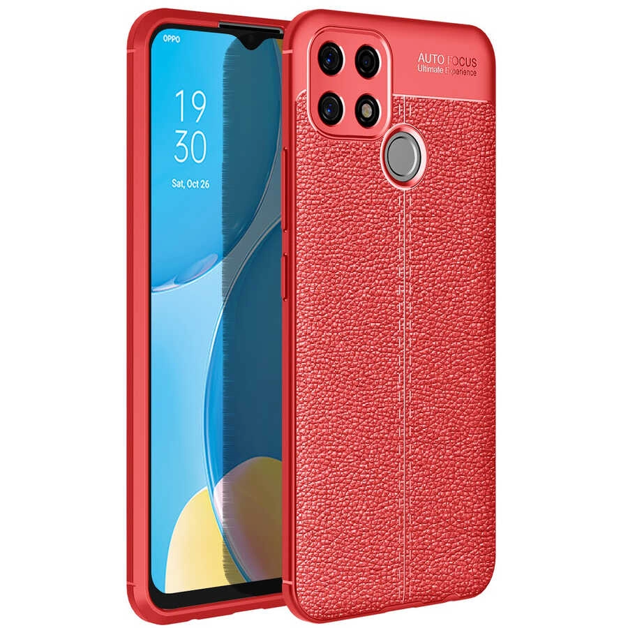 Oppo A15S Kılıf Zore Niss Silikon Kapak-Kırmızı