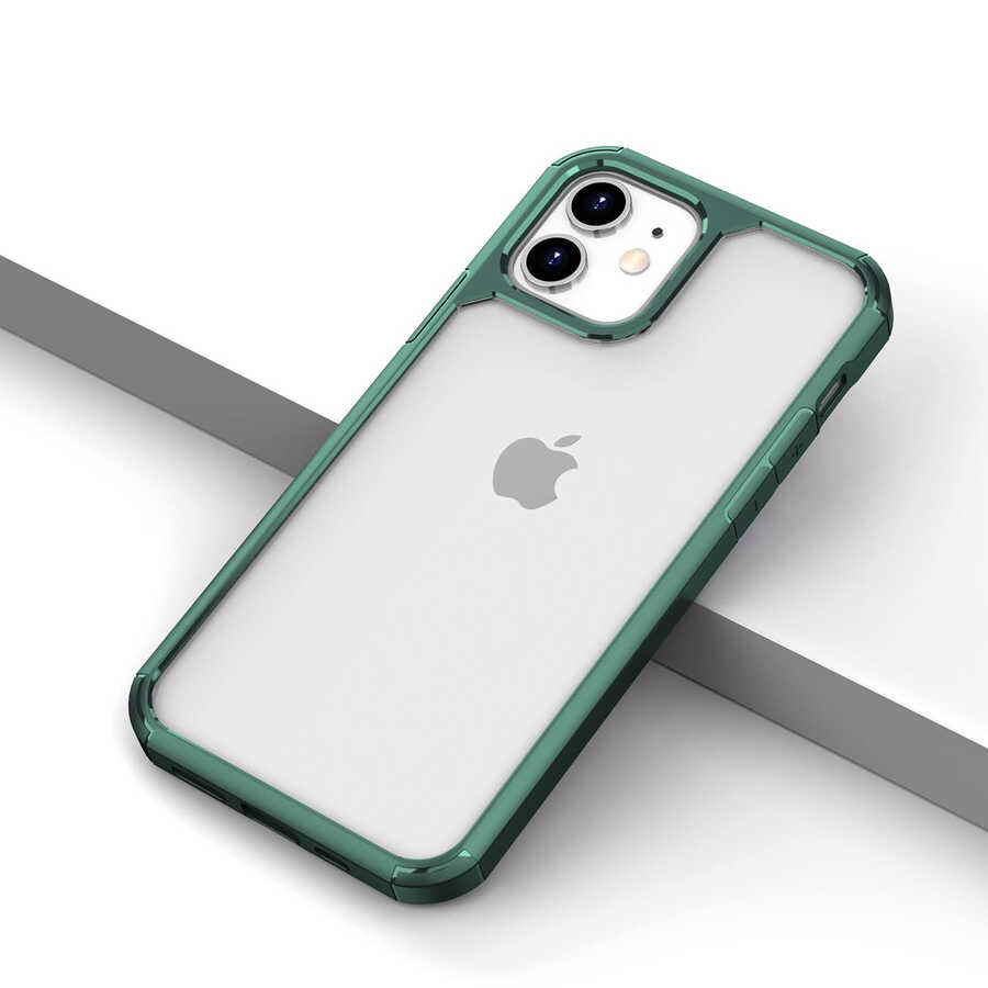 iPhone Uyumlu 11 Kılıf Zore Roll Kapak-Koyu yeşil