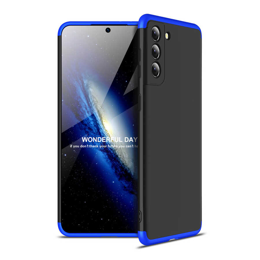Galaxy Uyumlu S21 Kılıf Zore Ays Kapak-Siyah-mavi
