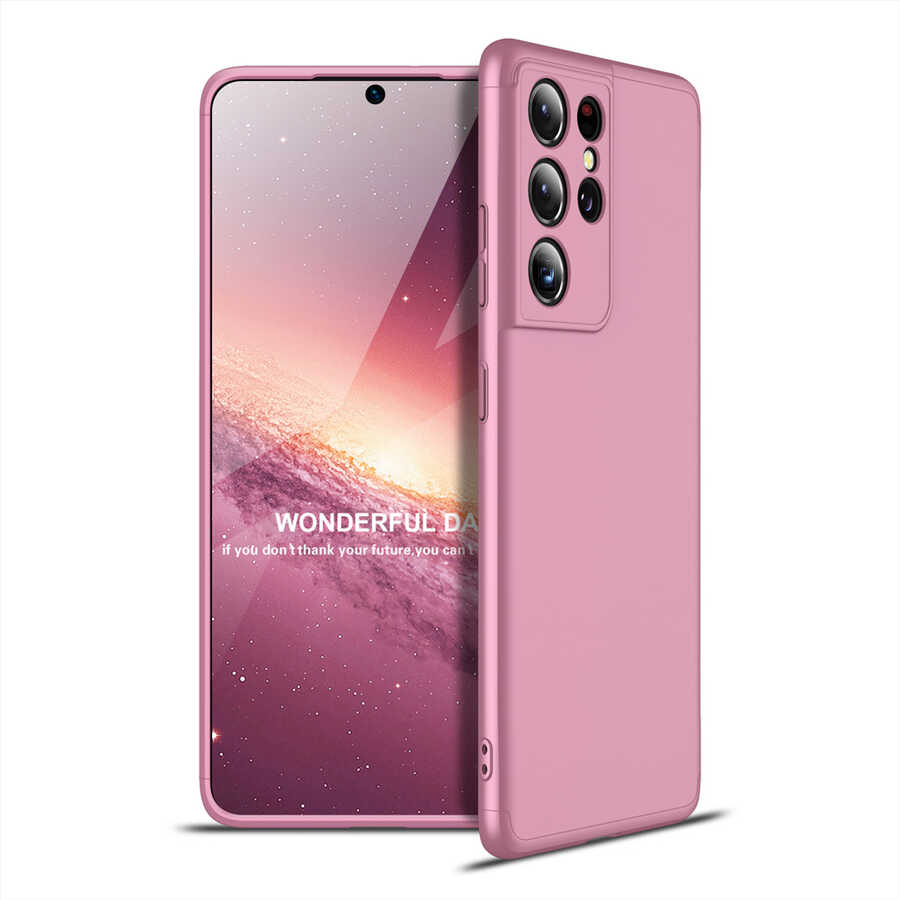 Galaxy Uyumlu S21 Ultra Kılıf Zore Ays Kapak-Rose gold