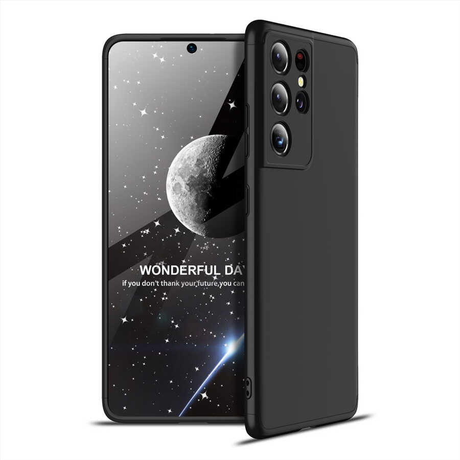 Galaxy Uyumlu S21 Ultra Kılıf Zore Ays Kapak-Siyah
