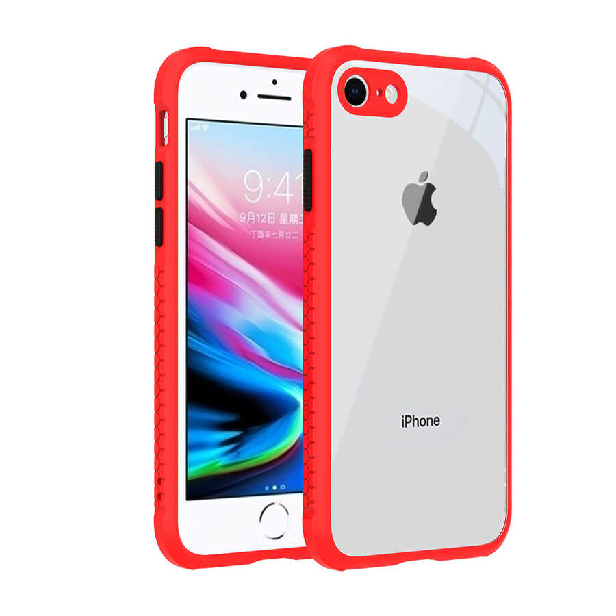 iPhone Uyumlu 7 Kılıf ​​Zore Kaff Kapak-Kırmızı